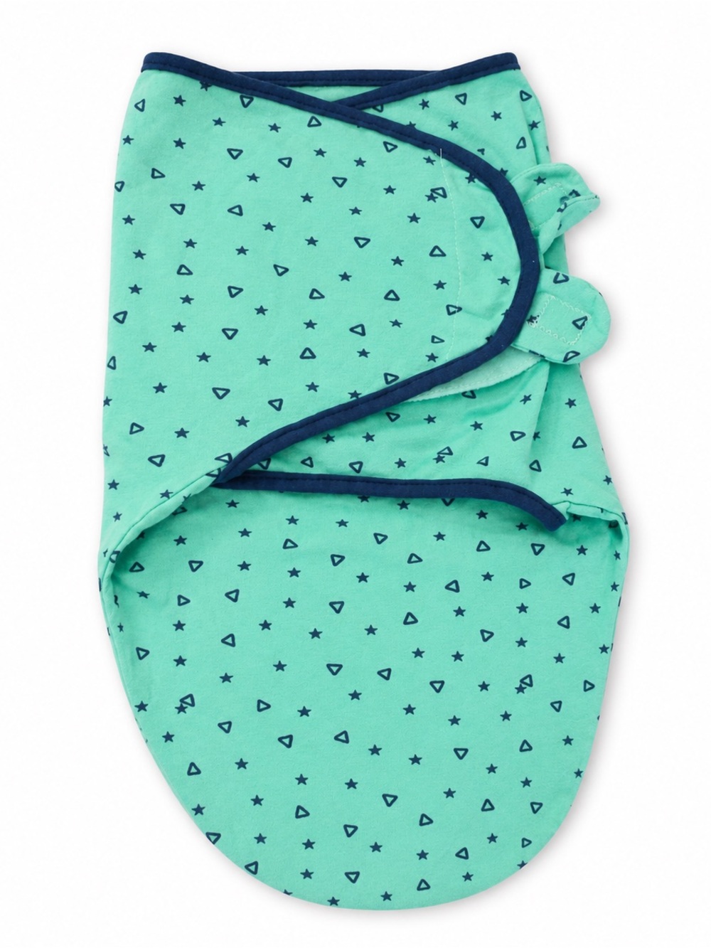 Mint Green Baby Swaddle with Navy Trim